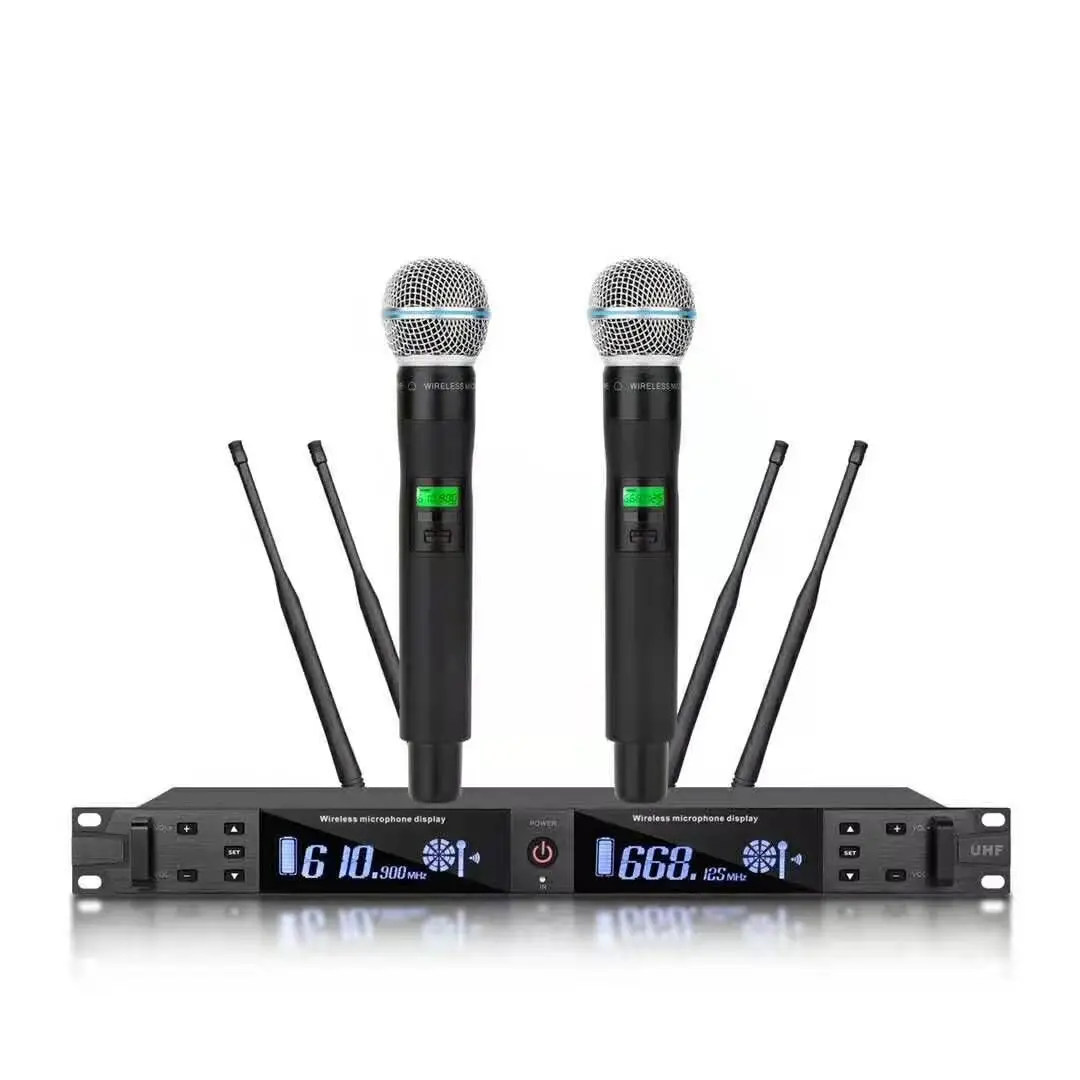UR2D wireless microphone 1-to-2 U-band FM home singing performance anti whistling microphone