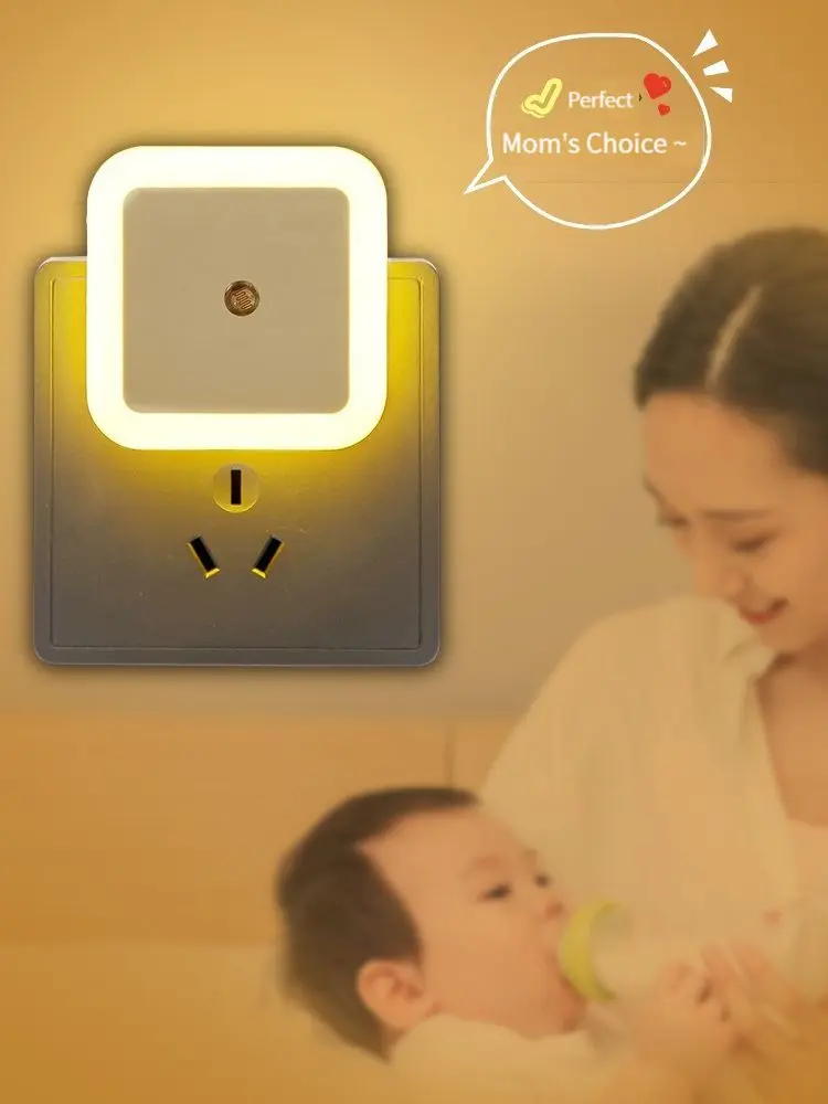 Sans fil LED Night Light Mini EU Plug Capteur de Contrôle de la Lumière Chambre des Enfants Décoration Minuit Tricolor Lumière