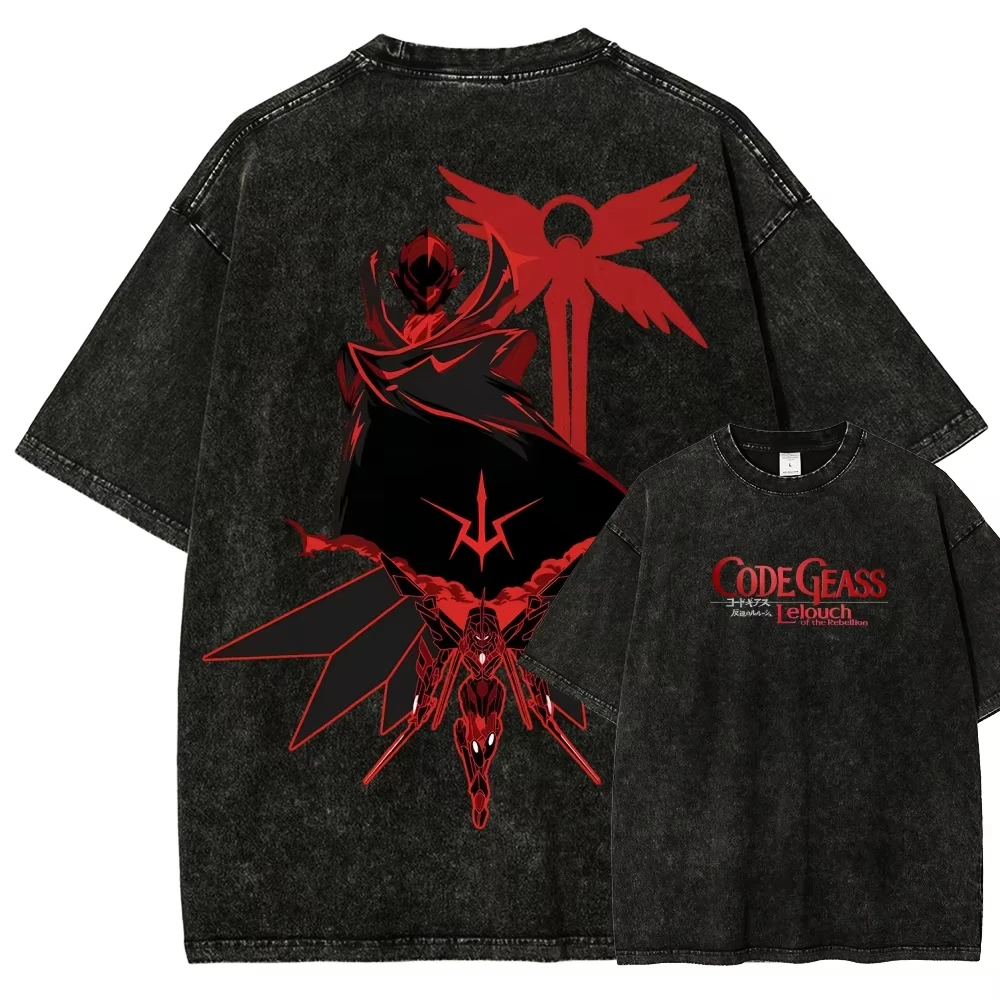 Washed Shirt New Model Anime Lover T-shirt Men's Clothing Streetwear Y2k Short Sleeves 2026 Sumemr Cotton  T Shirt for Men