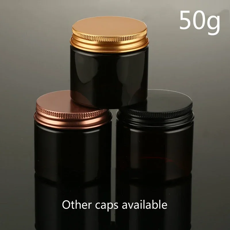 50 جرام من البلاستيك البني 50 مل لوشن مستحضرات التجميل قناع الوجه كريم حاوية السفر حبوب الحلوى زجاجة تعبئة الشاي القابلة لإعادة الملء