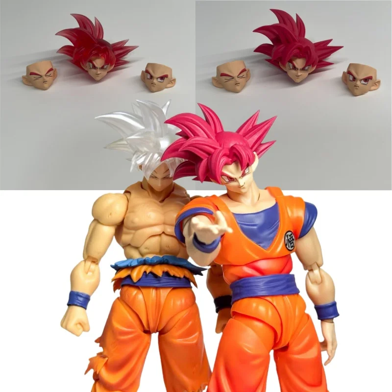 

В наличии Dragon Ball Z SHF SSG Super Saiyan God Son Goku Red Heads Аксессуары Headsculpt Аниме Фигурки Игрушки Подарки Модель