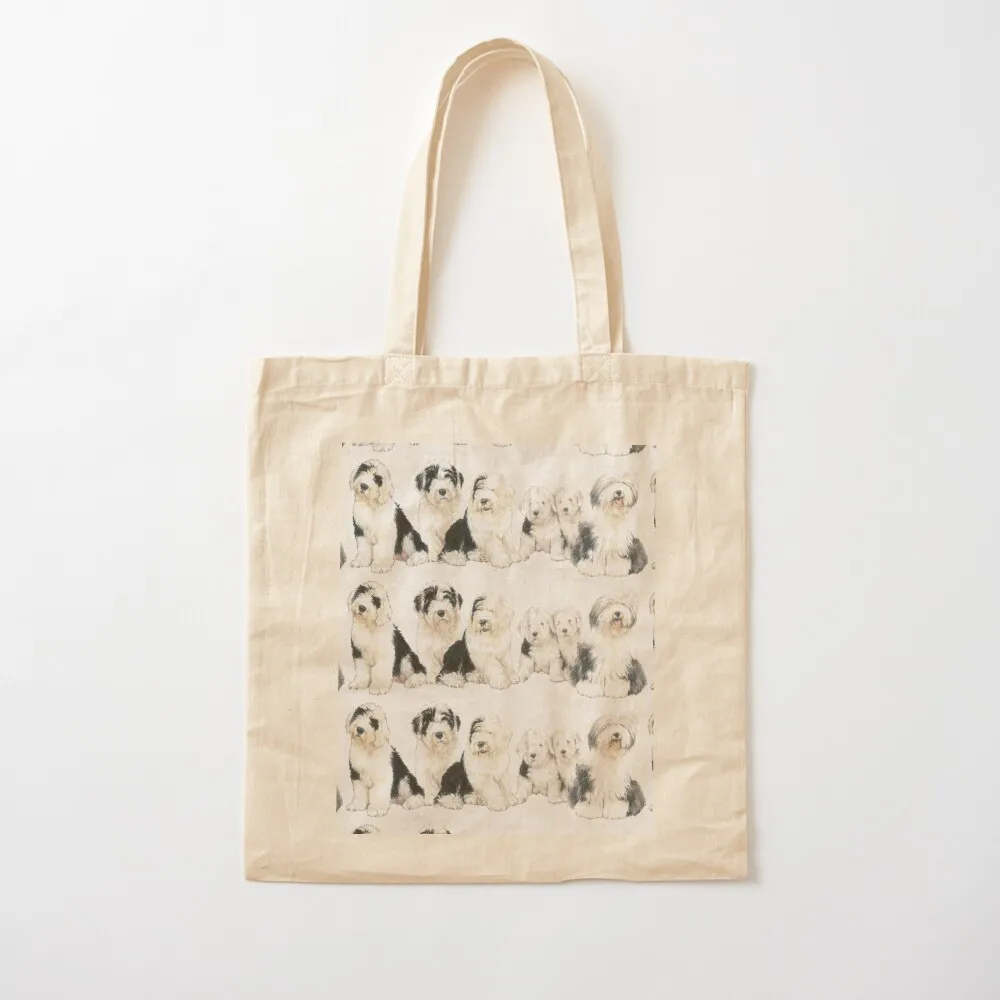 Old English Sheepdog Puppies Tote Bag bags woman 2025 personalized tote bag eco pack bag for beach