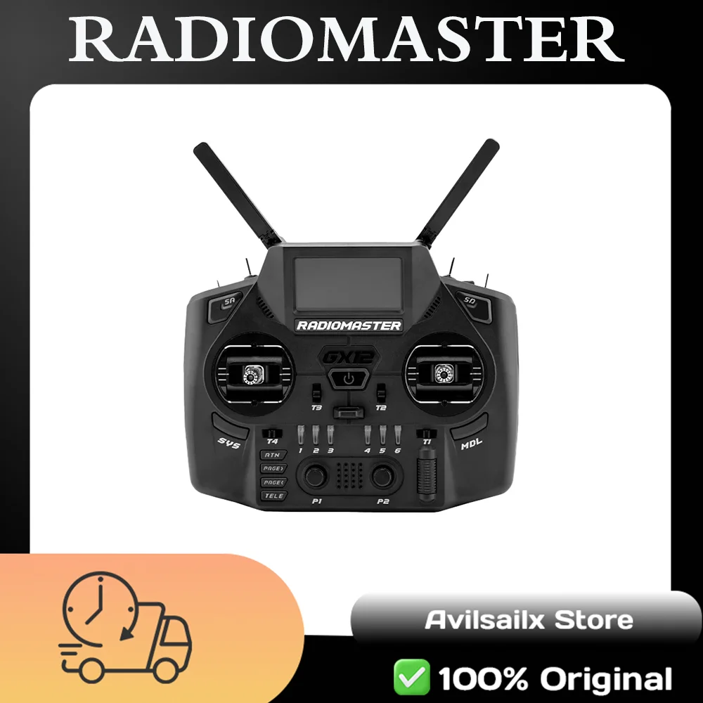 Radiomaster GX12 1000HZ 3D Digital CNC Hall Gimbal Dual Band Antenna Gemini XROSSBAND EXpressLRS Radio Controller