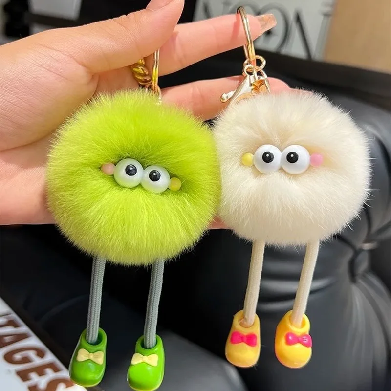 

Cute Big Eyes Plush Toys Keychain Cartoon Briquettes Keychain Long Legs Small Briquettes Keychain Pendant Bag Hanging Doll Toy