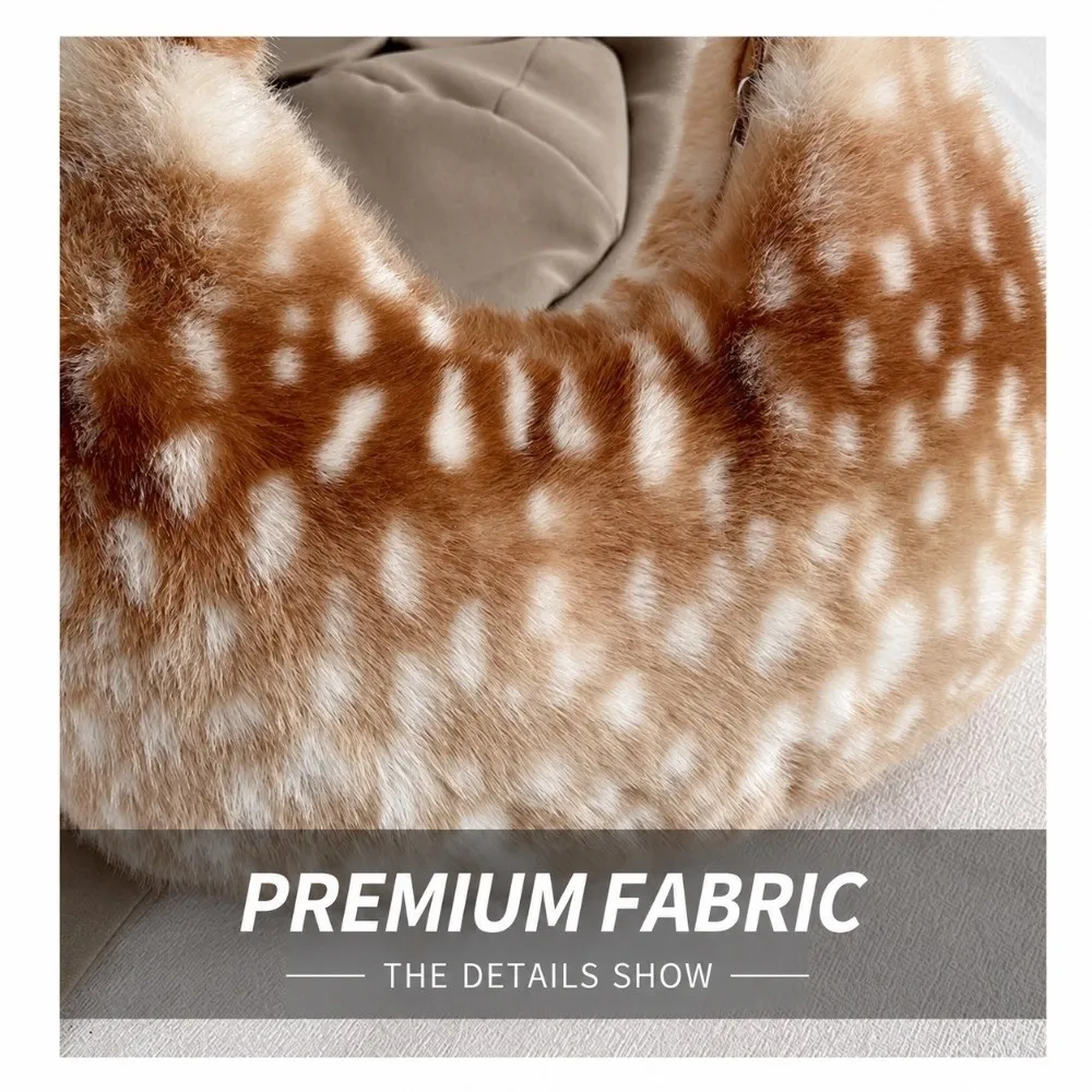 Texture Underarm Bag Short Strap Deer Dot Pattern Shoulder Bag Roomy Interior Top Handle Beaded Shoulder Bag