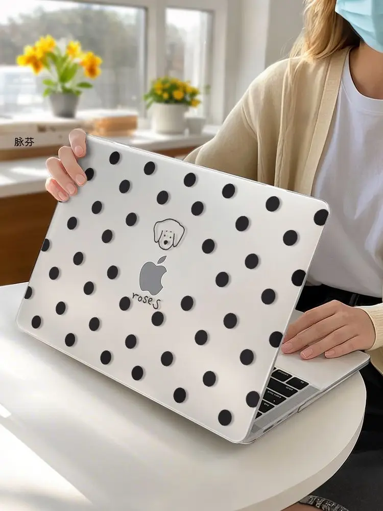 Dotted Cats Dogs Case for Macbook Air Air 13.6 15 M5 M1 Pro 14 M4 M3 16 M2 Mac Crystal Clear Cover A2681 A3113 A2442 A2941 Slim