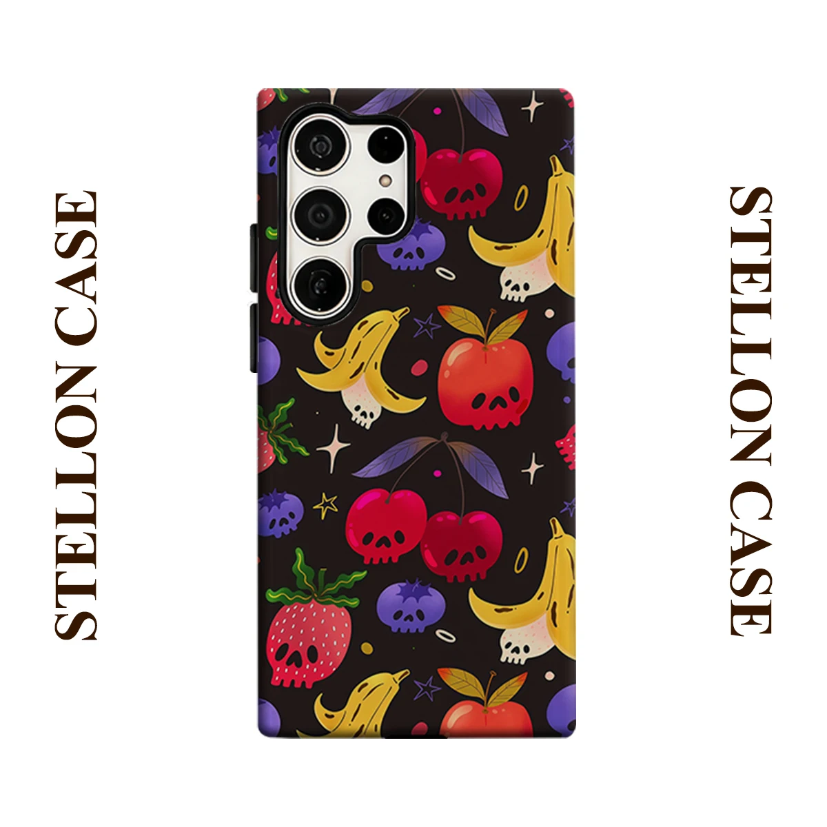 Skull Fruit For Samsung Galaxy Phone Case S23 S20 S25 FE S24 Plus S26 Ultra 2-IN-1 Shockproof Bumper Hard PC