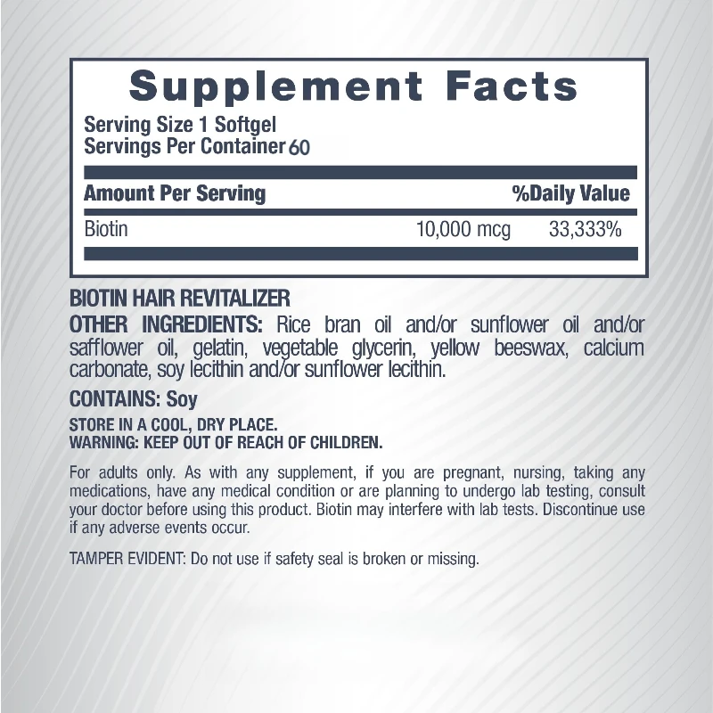 يحتوي على بيوتين-60 كبسولة من الفيتامينات الأساسية لدعم الشعر القوي والأظافر والبشرة #4