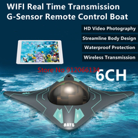 Underwater WIFI FPV Real-Time Transmission Remote Control Boat 6CH HD Camera Waterproof G-Sensor APP Control RC Boat Kids Toy