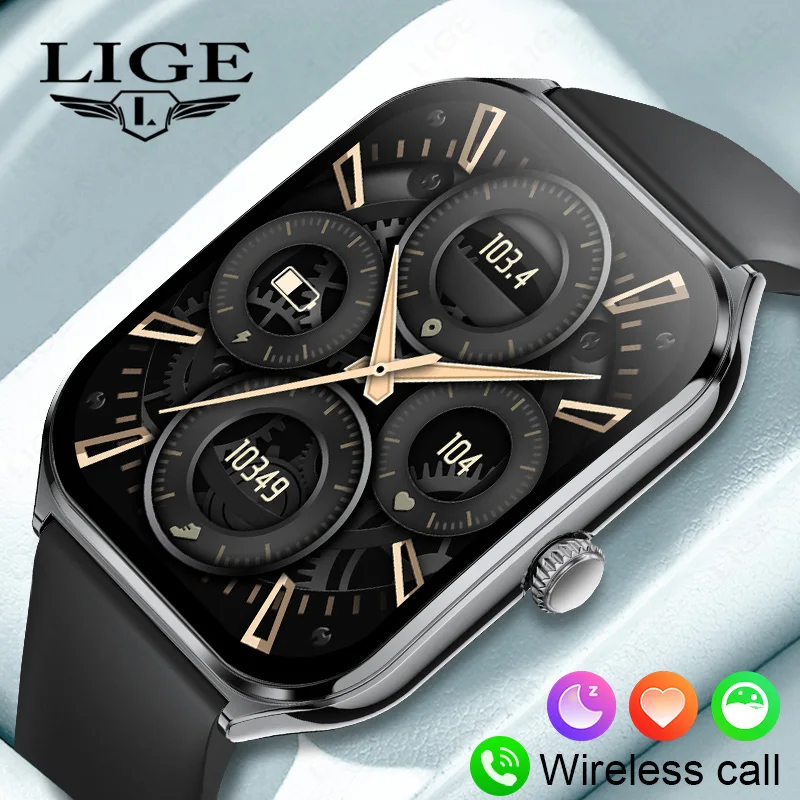 

LIGE новые умные часы для мужчин и женщин 1,96 дюйма, ультратонкий AMOLED-экран, мониторинг сердечного ритма и здоровья, спортивные Bluetooth-вызовы, умные часы