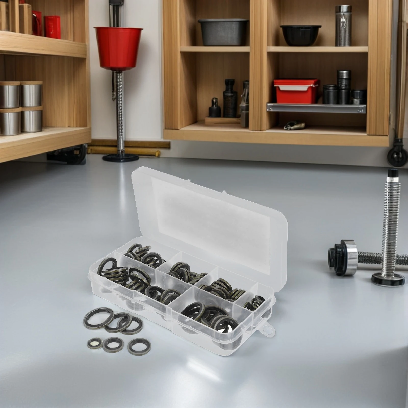 

100Pcs 6-16mm Hydraulic Gaskets Kit Nbr Metal Seals for Industrial Machinery Easy Access Boxed Packaging Repair