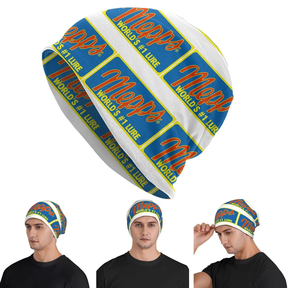 Mepps World's #1 Lure Pocket Warm Knitted Cap Hip Hop Bonnet Hat Autumn Winter Outdoor Beanies Hats for Unisex Adult