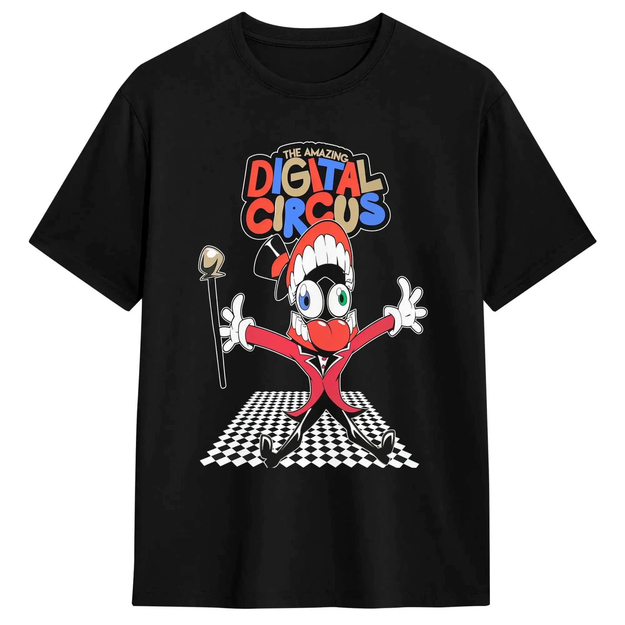 Amazing Digital Circus Caine Cotton T-Shirt For Men Kids Summer Awesome T-Shirts Harajuku Tee Shirt Big Size Pattern Clothing
