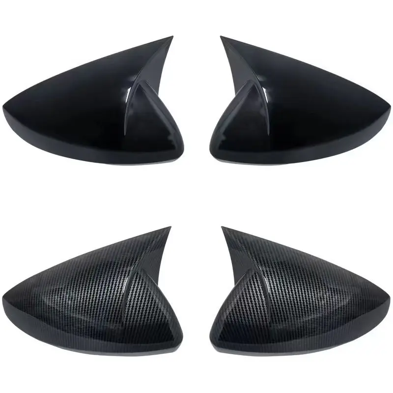 2pcs Side RearView Mirror Cover Caps Trim Gloss Black Carbon Fiber for For virtus volkswagen accessories 2019 2020 car stickers