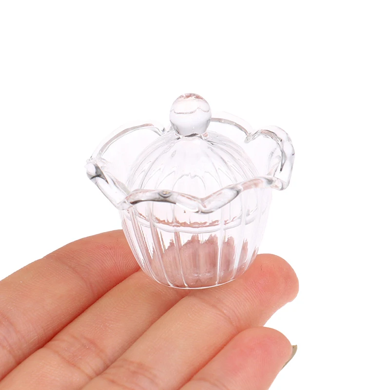 1PC Multi-style 1/12 Dollhouse Miniature Glass Candy Jar Simulation Candy Bottle Model Toy For Dollhouse Decoration