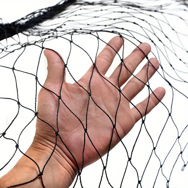 Garden net, heavy-duty bird proof net, deer and plant protection, polyester material, reusable, animal fence, fruit tree, black