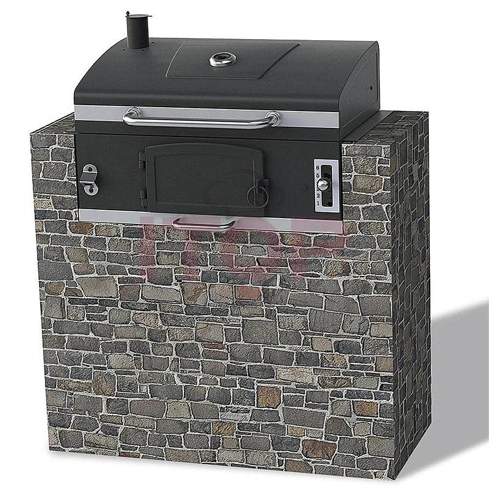 Large Outdoor Commercial Charcoal Rotisserie Rotating indoor BBQ Grill cast iron barbecue bbq charcoal smokers grill