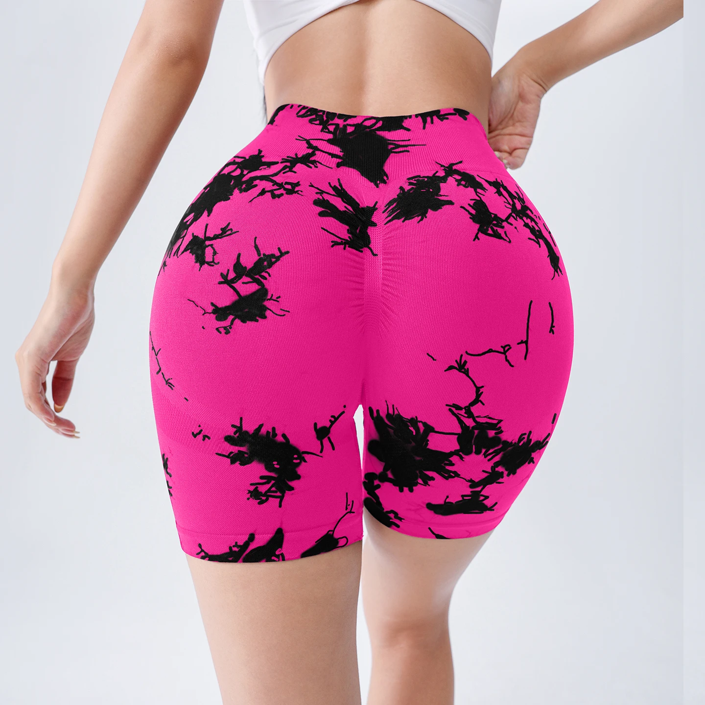 

Women's 7" Tie-Dye Yoga Shorts: 4-Way Stretch & Buttery Soft - QuickDry for Gym