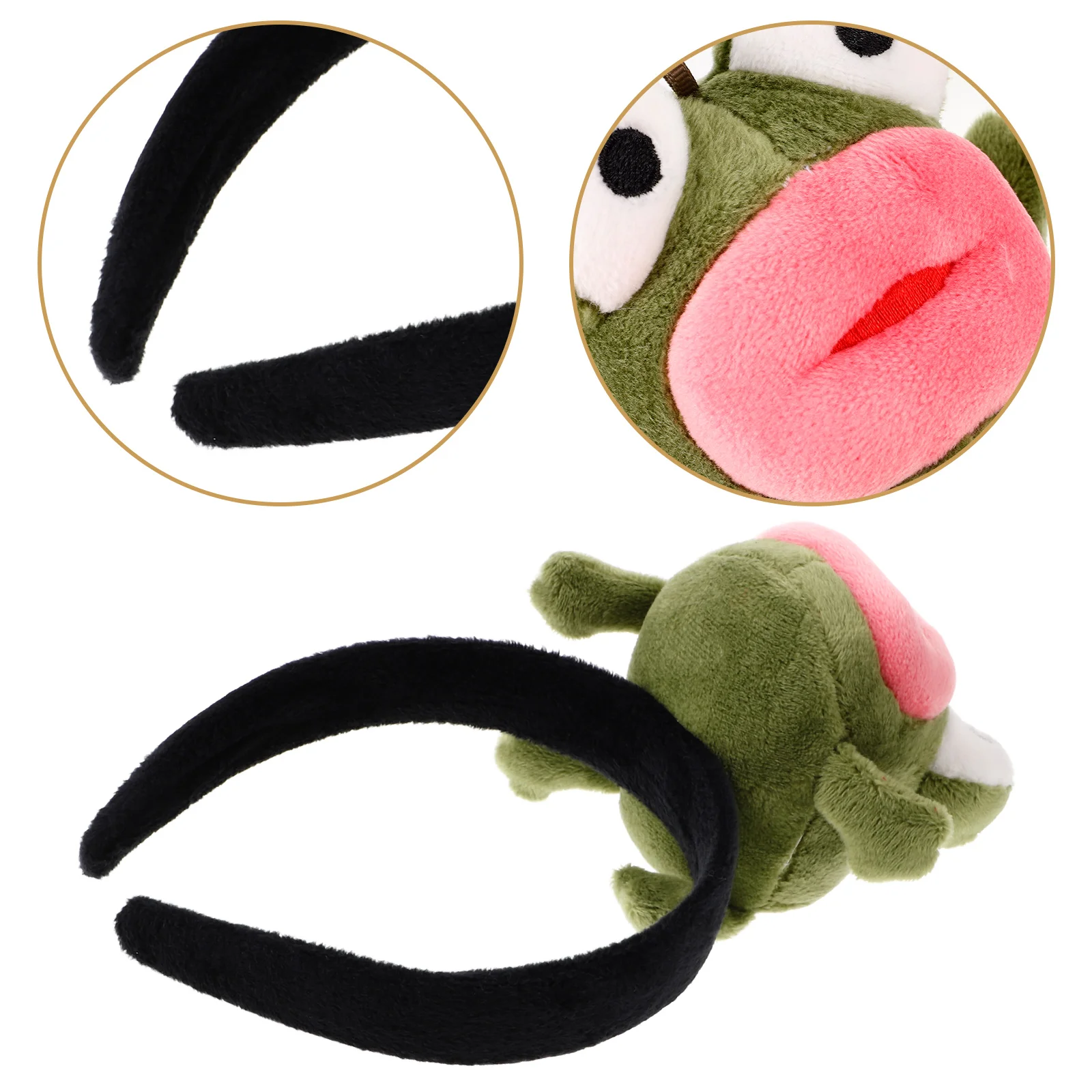 

Big Mouth Frog Headb Hair Accessories Girls Lightweight Comfortable Breathable Smooth Surface All Hairstyles Hair Colors