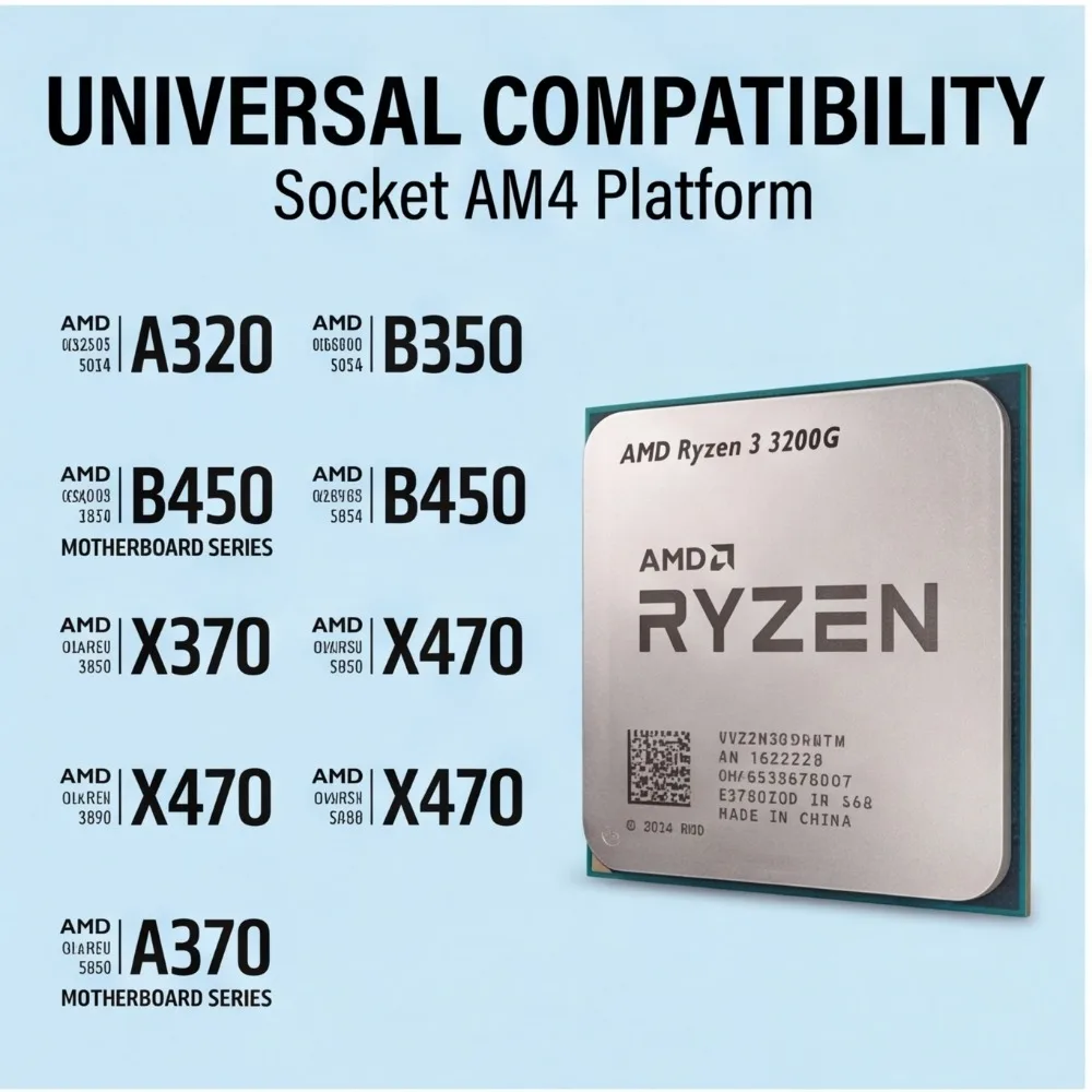 AM4 Tray CPU AMD Ryzen 3 3200G Built-in Vega 8 Graphics 4 Threads Low Heat Processor For Small Form Factor ITX Host view 6