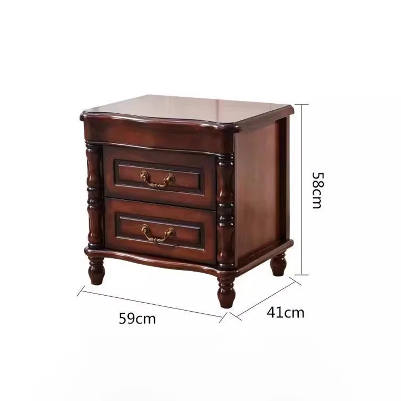 #Light Luxury Delicacy Bedside Table Cream Style Trendy Italian Vintage Nightstand Elegant Glamour Comodino Bedroom Furniture