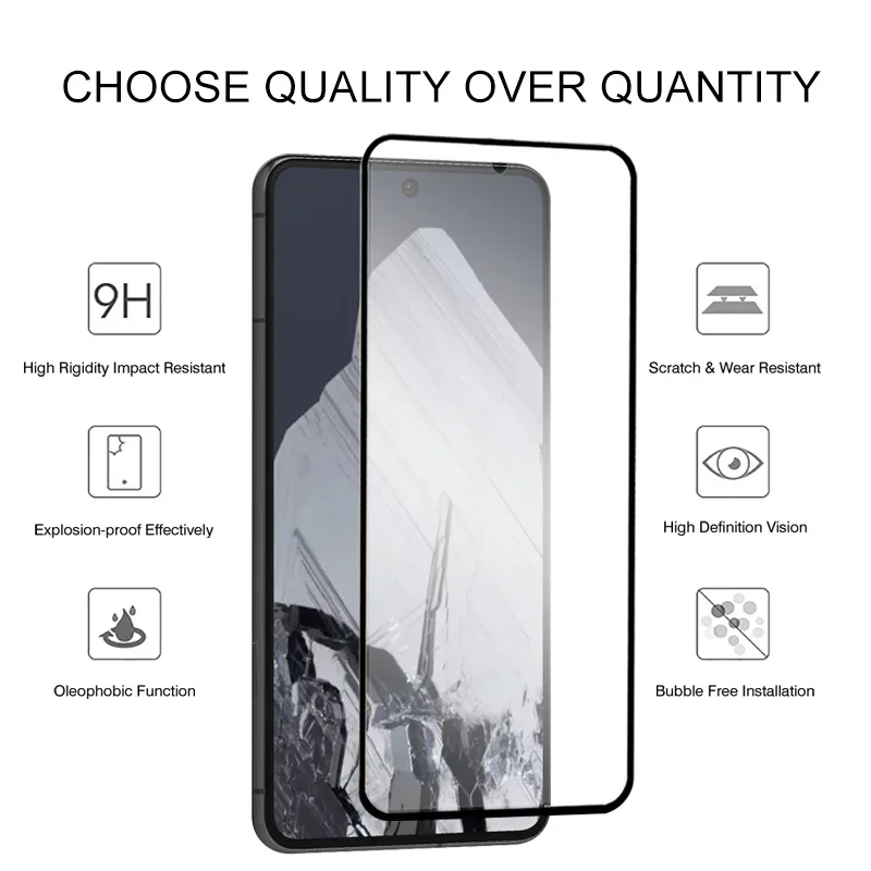 4PCS 10D HD Tempered Glass For Google Pixel 8 7 6 5 4 Pro XL Full Cover Screen Protector For Google Pixel 8A 7A 6A 5A 4A Glass