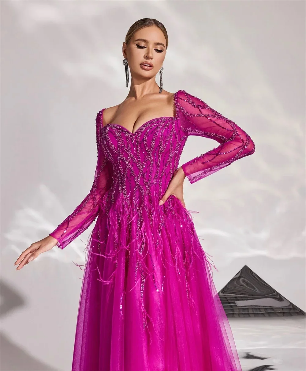 Evening Gown Formal Dearin Ye Square Collar A-line Floor Length Skirts Tulle Bespoke Occasion Dresses Prom Dress Saudi Arabia