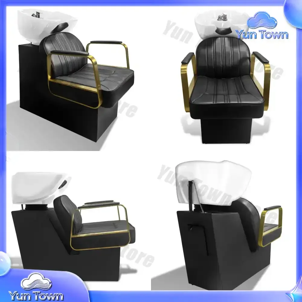 Popular Gold Barber Salon Shampoo Chair For Hair Shops Sale For Wholesalers And Distributors