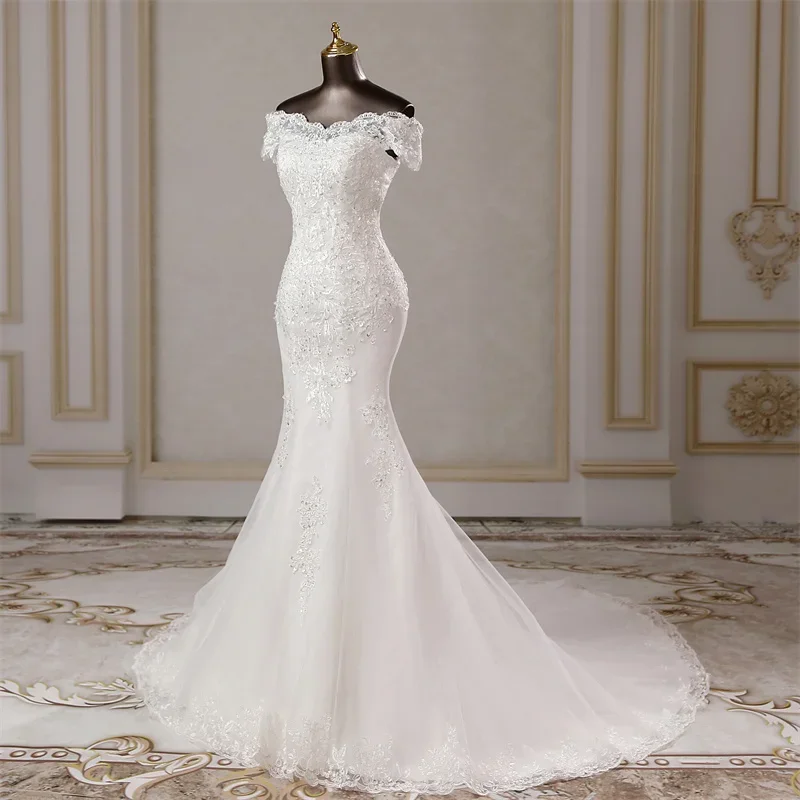 

Customized Sexy sweethear mermaid wedding dress short sleeve Party dress Women's dresses vestidos de novia