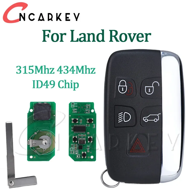 

Smart Remote Car Key for Land Rover Range Rover Evoque Freelander Discovery4 ID49 Chip 315MHz 434MHZ Keyless Entery 5 Buttons