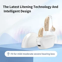 BTE Rechargeable Mini Ear Hearing Aids Amplifier With Charge Case Type-C Port Low Cost For The Mild To Moderate Deafness