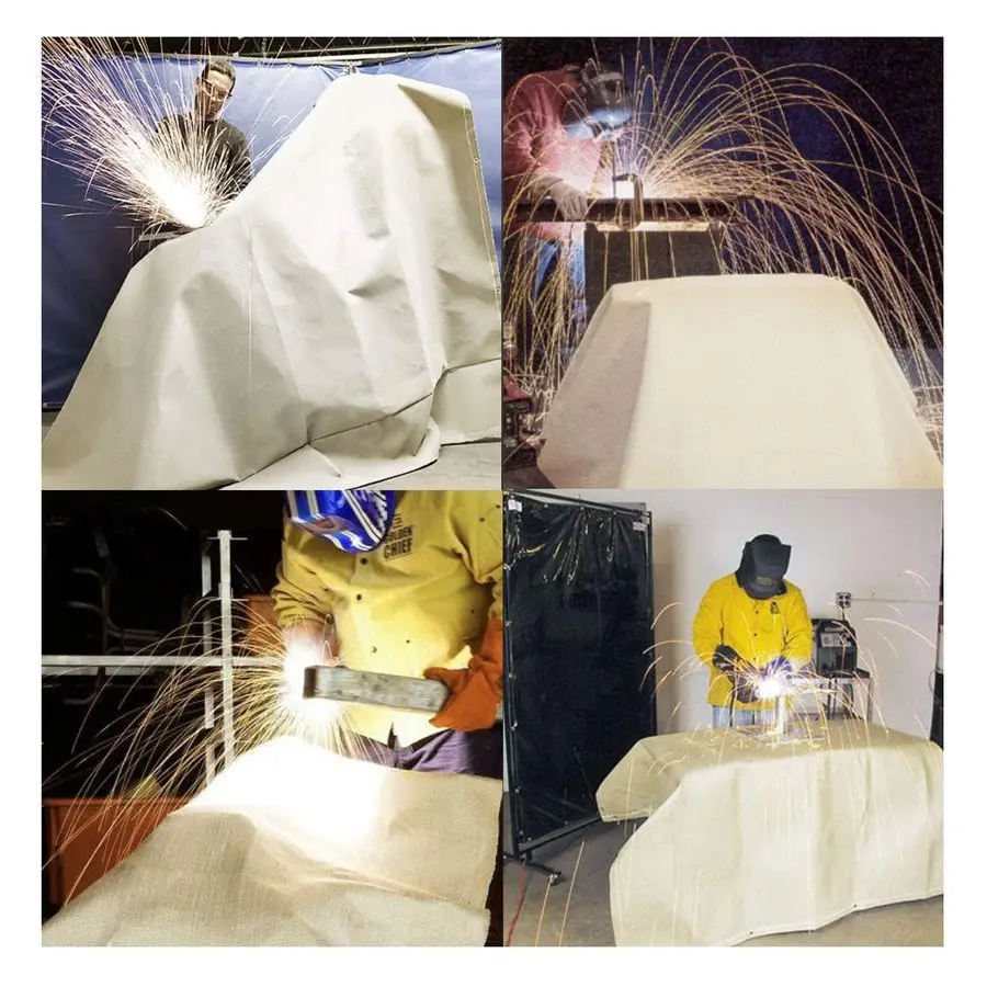 بطانية حريق من الألياف الزجاجية شديدة التحمل تحمي منطقة العمل من سباركس 80 × 80 بوصة