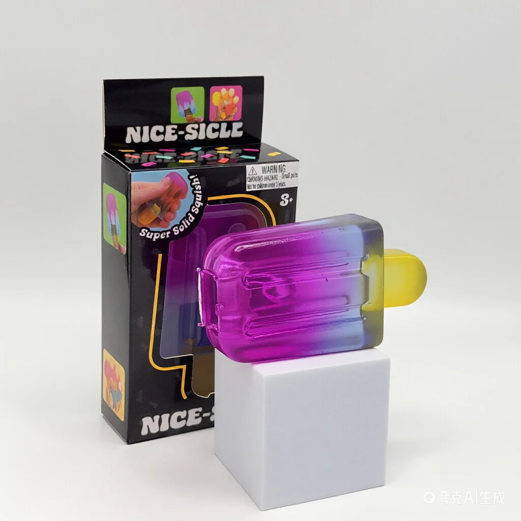 Nice-Sicle Gradient Popsicle Squishy Toy, Super Solid Slow Rising Squeeze Toy, Stress Relief Ice Pop Toy for Kids & Party Favors