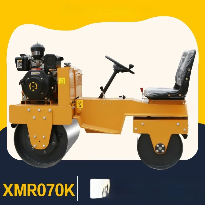 Small Road Roller 1 Ton Ride Asphalt Pavement Maintenance Roller Hydraulic Double Drive Diesel Compactor