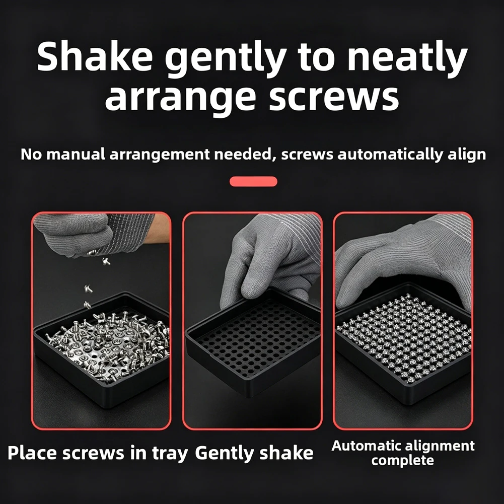 Anti-Static Screw Tray 1.0-4.0mm Hard Plastic Screw Tray For Screw Arrangement Counting Storage And Metal Alignment