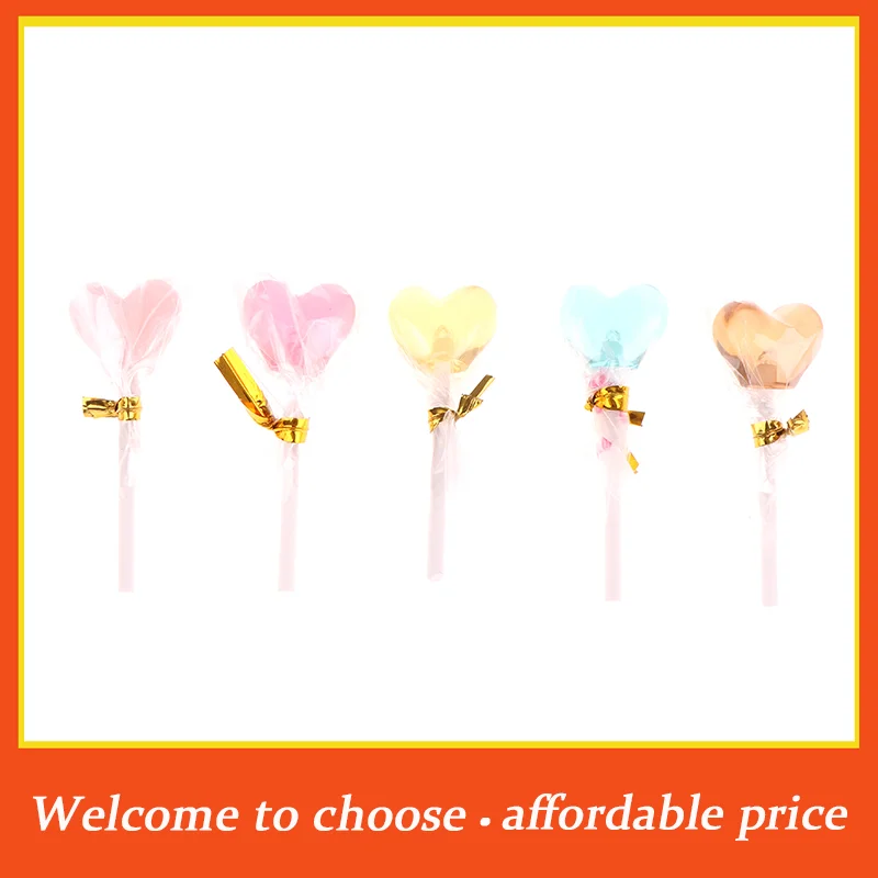 TH 1pc resin Dolls House Food Accessories 1/12 Dollhouse Simulation Heart Lollipop Dollhouse Miniature Candy Ornament
