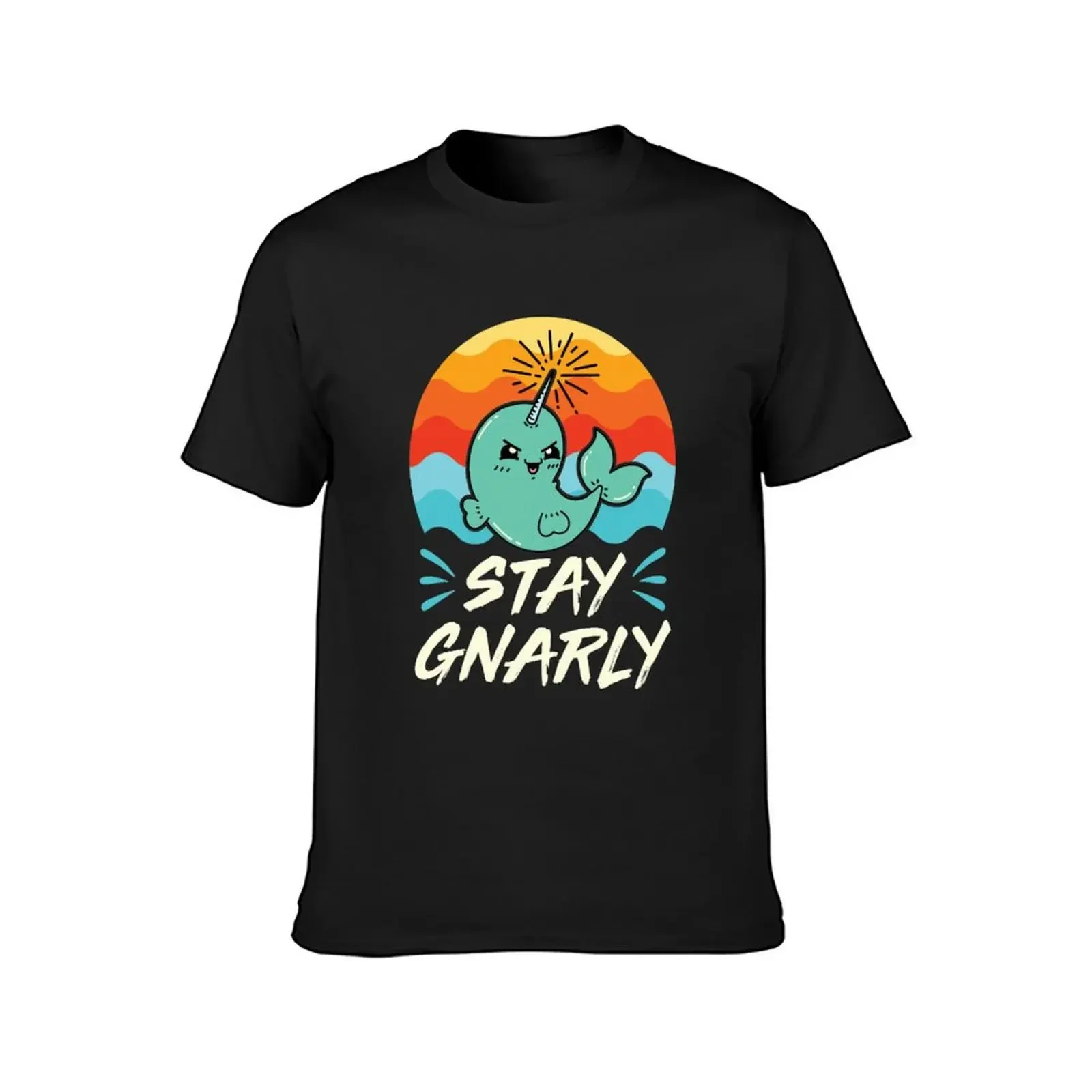 Stay Gnarly Cute Narwhal Lover T-Shirt vintage t shirts graphics oversized t shirt men