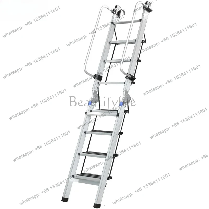 Special Ladder Indoor and Outdoor Handrail Stair Folding Ladder Aluminum Alloy for Climbing to the Roof