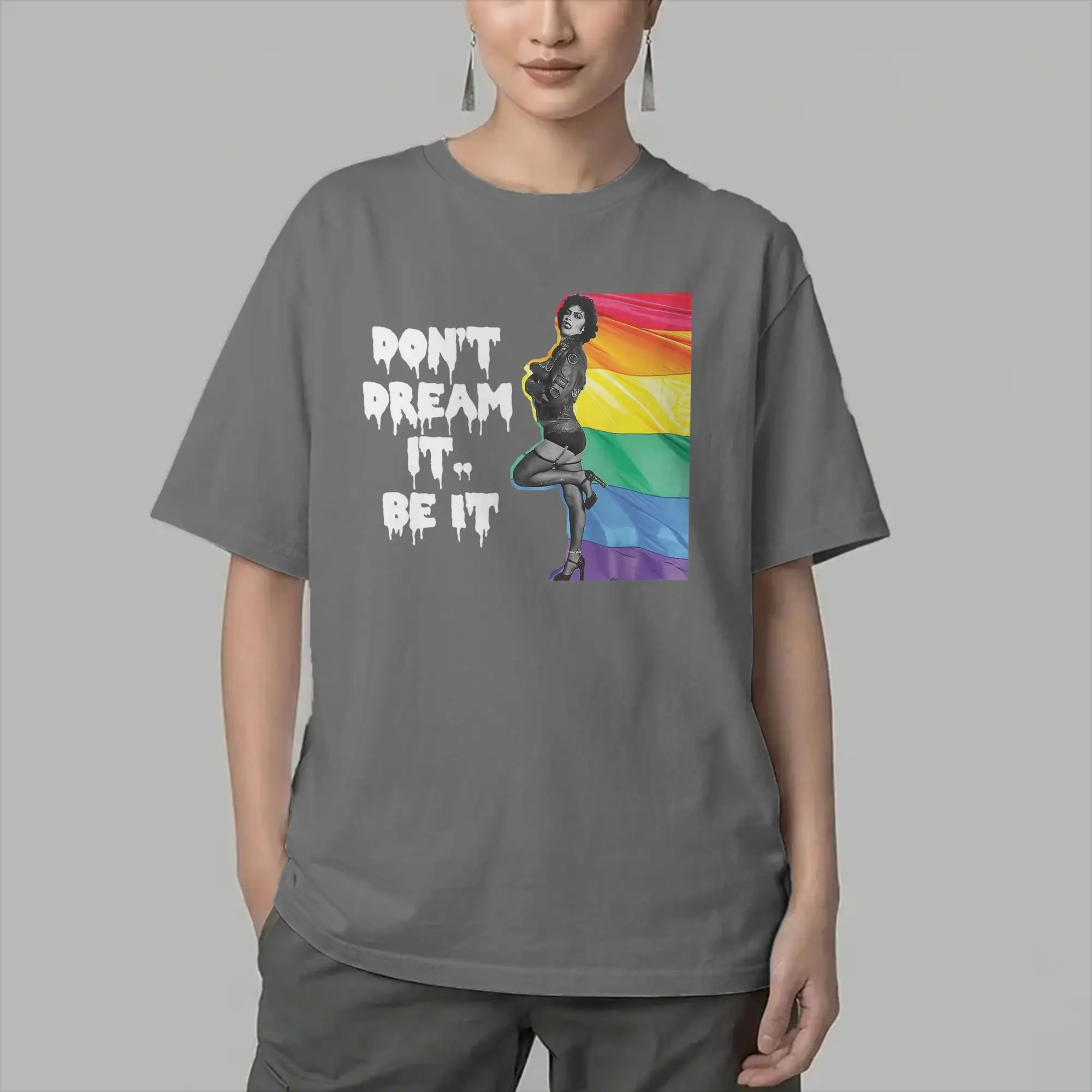 Men Frank N Furter Rockys Horror Picture Show T Shirts  Cotton Tops Unique Short Sleeve Round Neck Tees 4XL 5XL 6XL T-Shirt