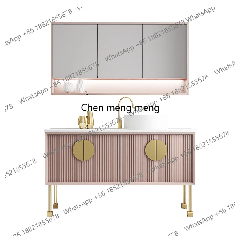 

Floor-standing Washbasin Bathroom Cabinets Oak Hand Washing Combined Bathroom Cabinets Storage Design Furniture