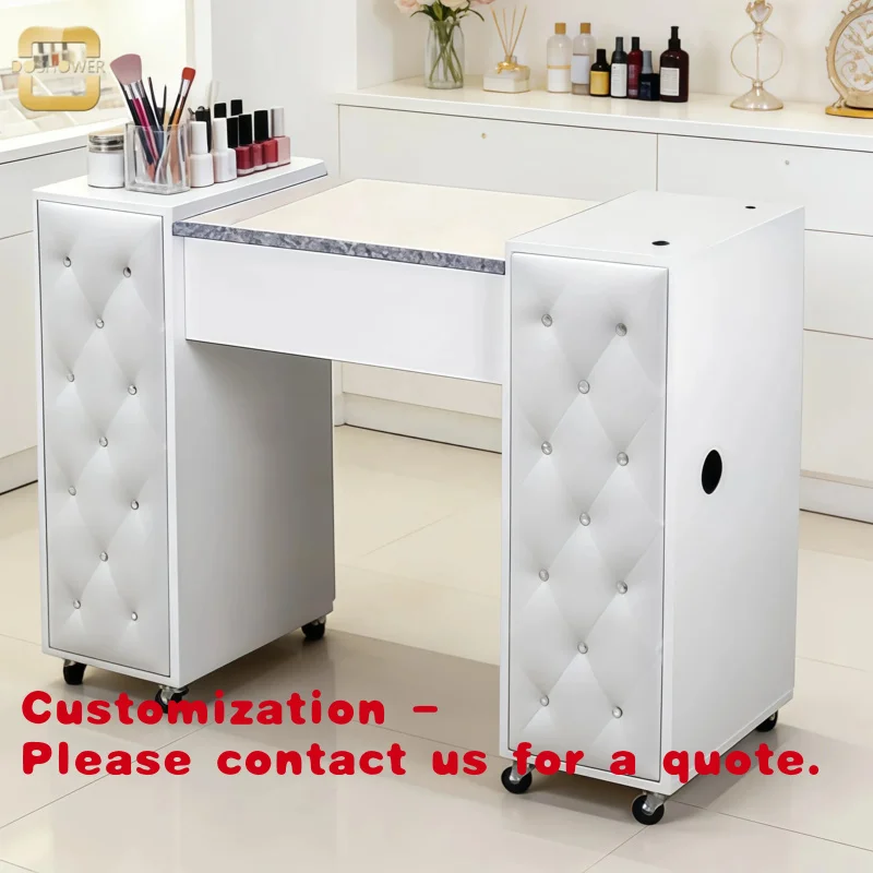 

Customize.Mobile Manicure Table with Wheels of nail tables and chairs sets Durable Nail Art Workstation Beauty Sh