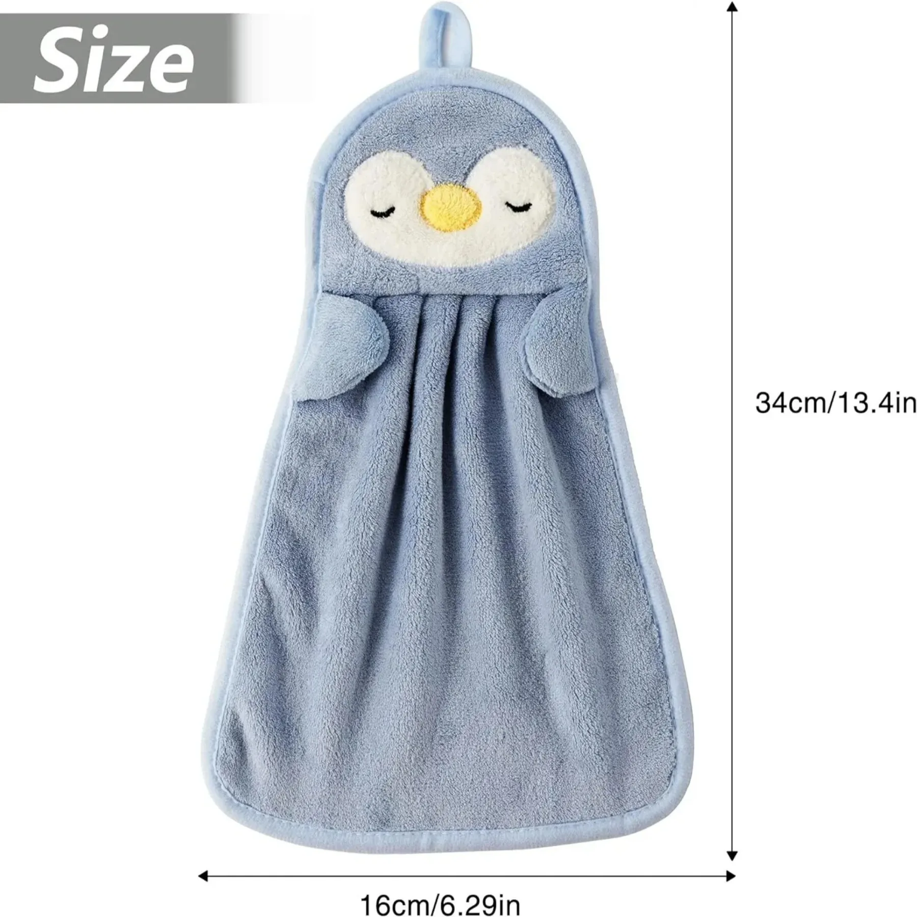 مناشف يد لطيفة على شكل حيوانات للأطفال الصغار للمطبخ والحمام المنزلي مع حلقة تعليق