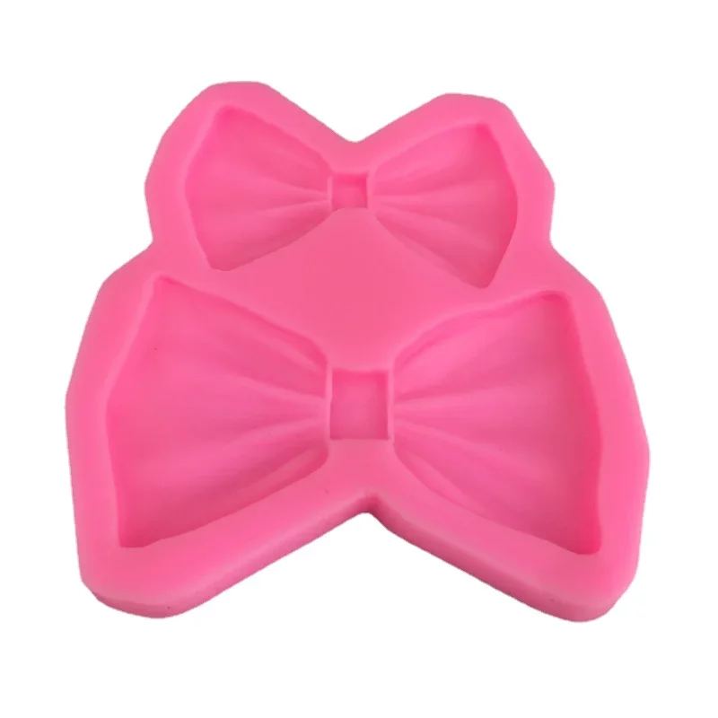 1pcs Bowknot Two Bows Cake Tools Silicone Resin Molds Cake Decorating Tools Pastry Kitchen Baking Accessories