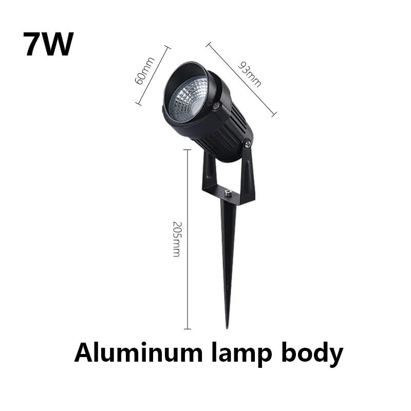 Outdoor IP65 LED Garden Lights Waterprof Lawn Lamp 220V110V12V Landscape Spike Spotlights 1 Meter Wire Aluminum Lamp Body