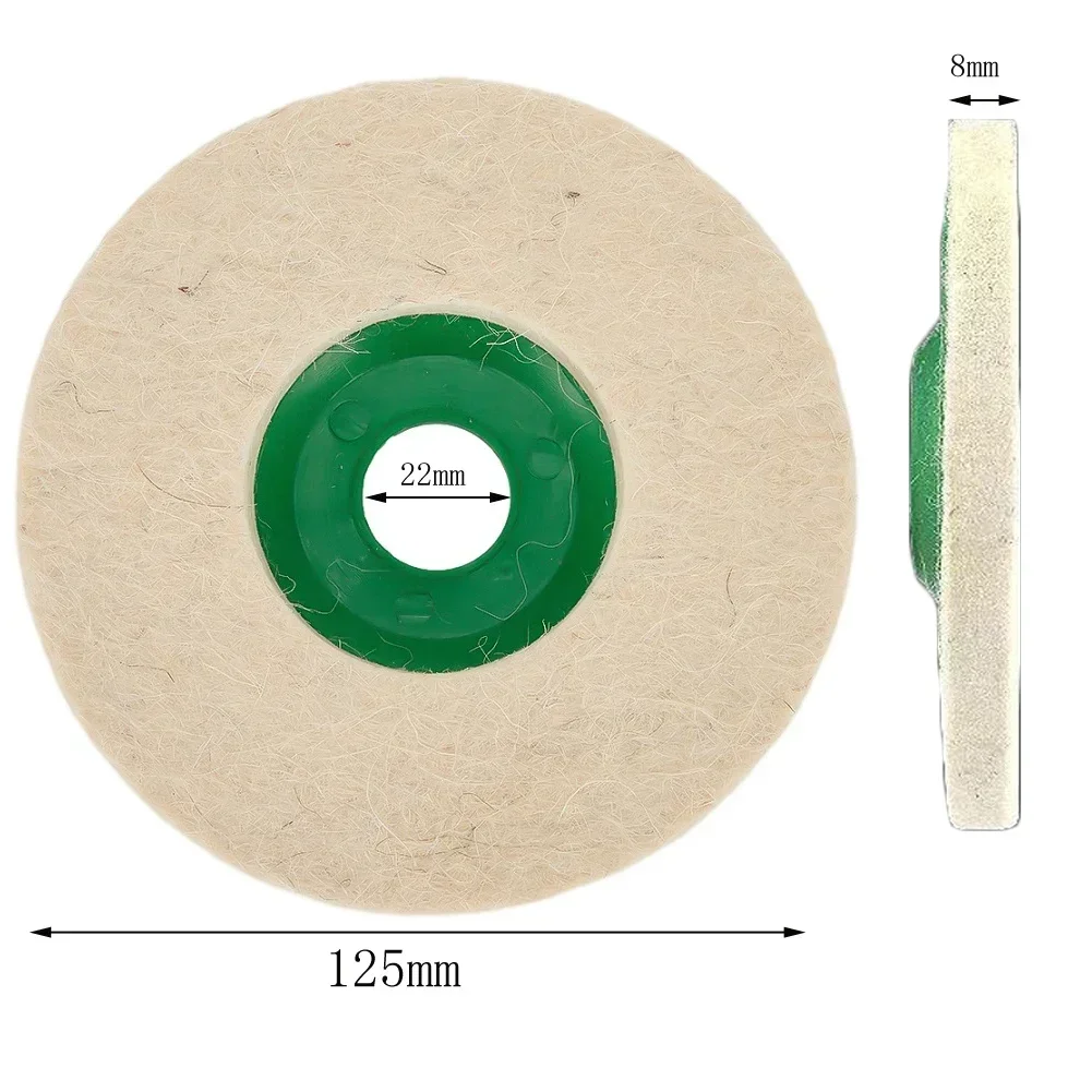 Disque de polissage en feutre de laine, 5 pouces, 125mm, planche, meule, outil converasif, tampon de polissage en feutre pour métal, marbre, verre, céramique