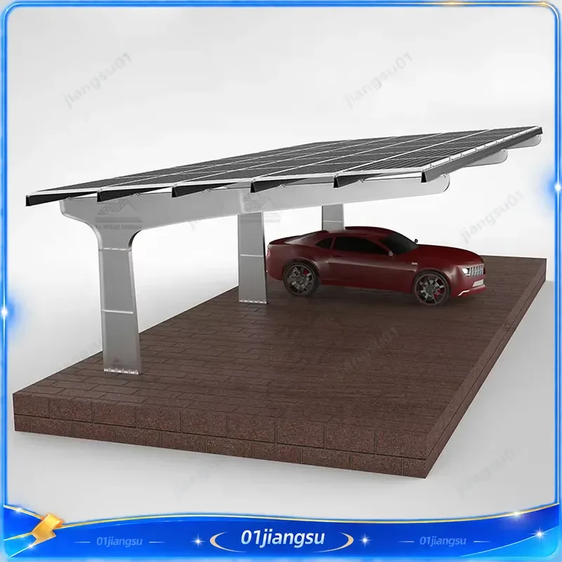 Modern Solar Steel Carport Structure CE Wholesale Photovoltaic Parking Shelter Kit Outdoor Metal Canopy Installation System