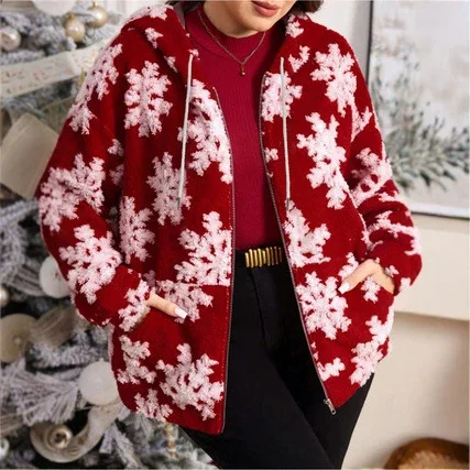 Women's Plus Size 1XL-5XL Casual Christmas Long Sleeve Knitting Sweater Cardigan Loose Outdoor Top Women Clothing Oversized