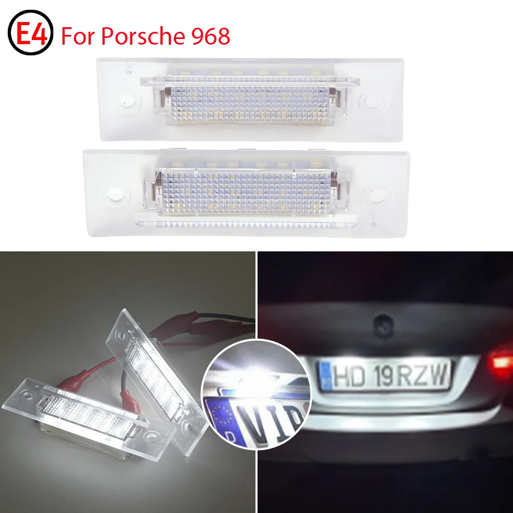 2Pcs No Error LED License Plate Lights Car Number Lamps Fit For Porsche 993/911/Carrera 1994-1998 For Porsche 968 1991-1995