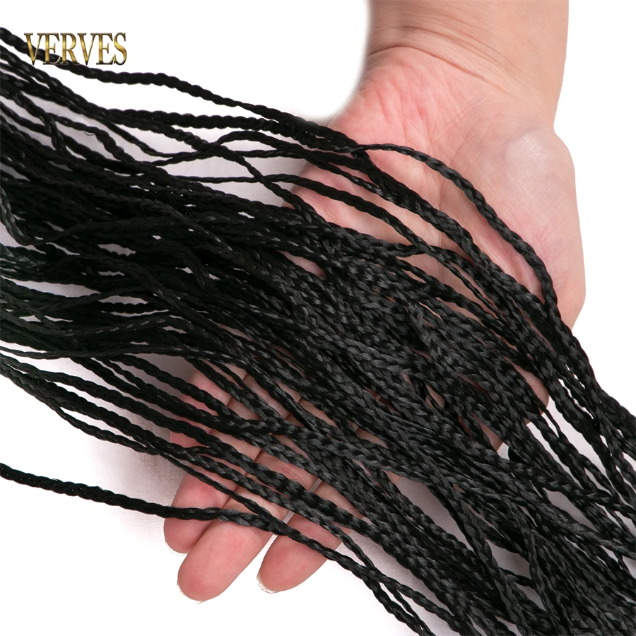 VERVES 합성 작은 상자 머리 띠 32 Inch Braiding 머리 크로 셰 뜨개질 끈 25 가닥/Pcs 머리 확장 대량 Braid 핑크 금발 회색