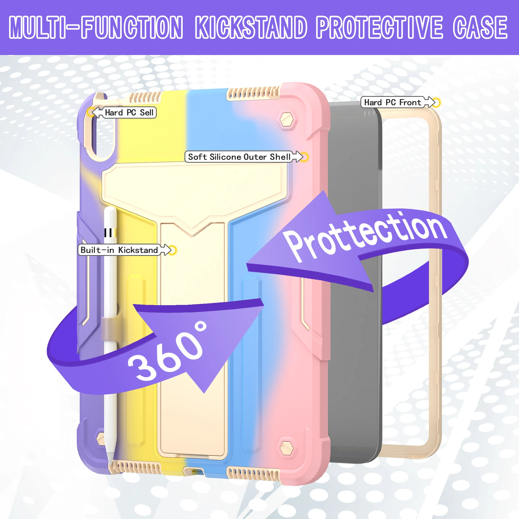 

Hybrid Case Universal For iPad A16 2025 11th 10.9 2022 10th Gen. A3354 A3355 A3356 A2757 A2777 A2696 3-Layers Stand Armor Cover